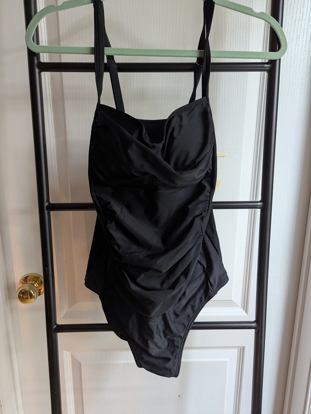Kids Black One-Piece Swimsuit - Classic Ruched Design